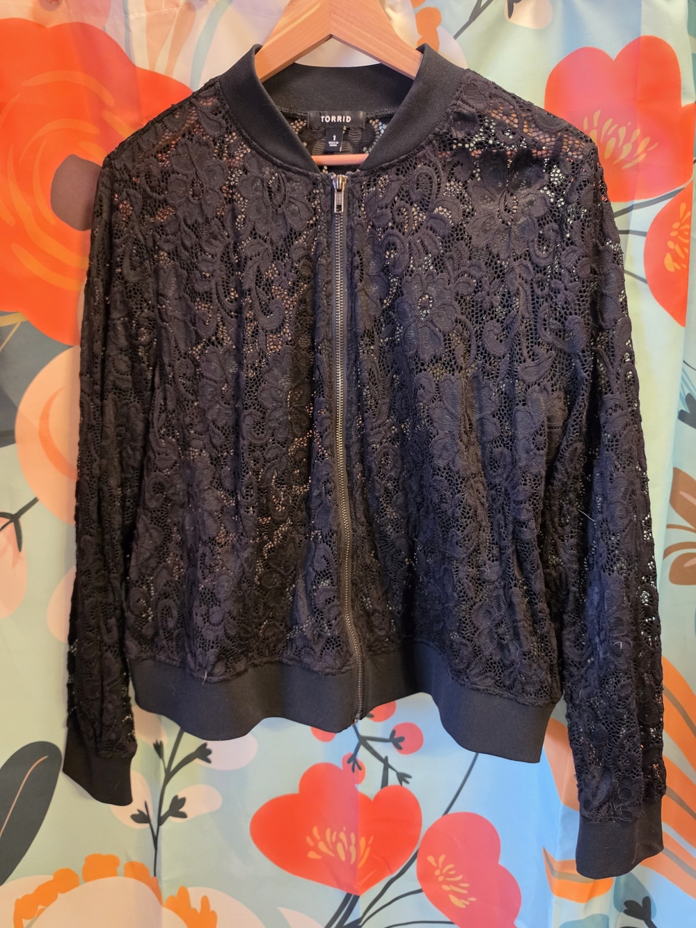 torrid Black Lace Bomber Jacket
